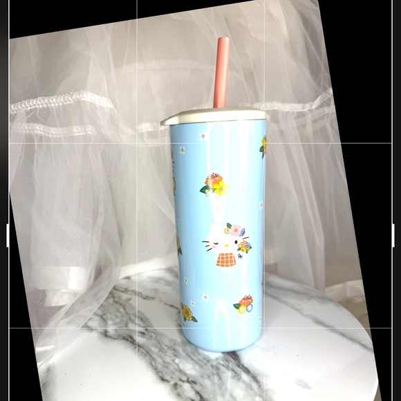 Hello Kitty pastel Blue Tumbler w/Lid and Staw - Picture 5 of 5